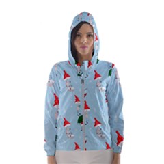 Funny Mushrooms Go About Their Business Women s Hooded Windbreaker by SychEva