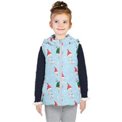 Funny Mushrooms Go About Their Business Kids  Hooded Puffer Vest by SychEva