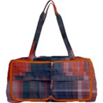 blue and orange plaid Multi Function Bag