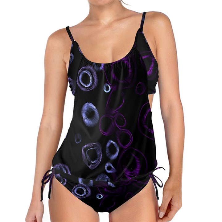 Purple Circles Tankini Set