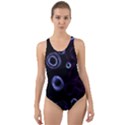 Purple Circles  Cut-Out Back One Piece Swimsuit View1