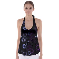 Purple Circles  Babydoll Tankini Top by TRENDYcouture