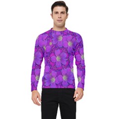 Fantasy Flowers In Paradise Calm Style Men s Long Sleeve Rash Guard by pepitasart