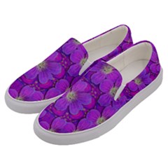 Fantasy Flowers In Paradise Calm Style Men s Canvas Slip Ons by pepitasart