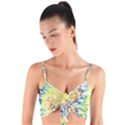 Retro Tie Dye 11 Woven Tie Front Bralet View1