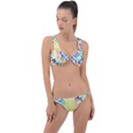 Retro Tie Dye 11 Ring Detail Crop Bikini Set