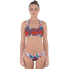 Turquoise and orange Cross Back Hipster Bikini Set