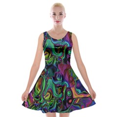 Brain Melt Velvet Skater Dress by MRNStudios