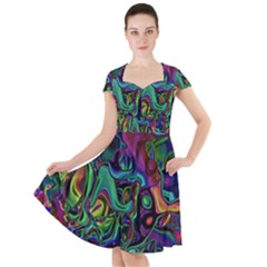 Brain Melt Cap Sleeve Midi Dress by MRNStudios