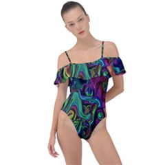 Brain Melt Frill Detail One Piece Swimsuit by MRNStudios