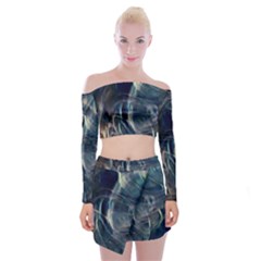 Pilot Light Off Shoulder Top With Mini Skirt Set by MRNStudios