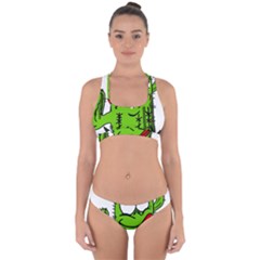 Cactus Cross Back Hipster Bikini Set