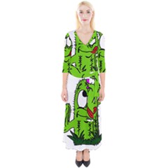 Cactus Quarter Sleeve Wrap Maxi Dress by IIPhotographyAndDesigns