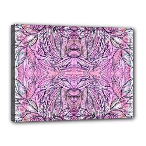 Biro On Pink Symmetry Canvas 16  X 12  (stretched) by kaleidomarblingart