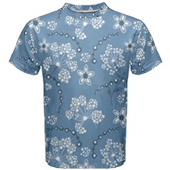 Folk Flowers Art Pattern  Men s Cotton Tee by Eskimos