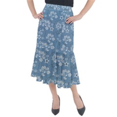 Folk Flowers Art Pattern  Midi Mermaid Skirt by Eskimos