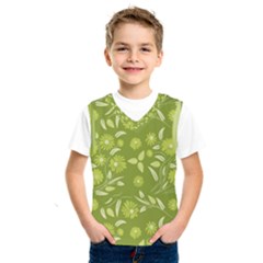 Folk flowers art pattern  Kids  Basketball Tank Top