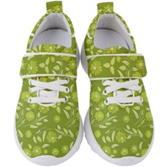 Folk flowers art pattern  Kids  Velcro Strap Shoes