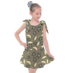 Folk Flowers Art Pattern  Kids  Tie Up Tunic Dress by Eskimos