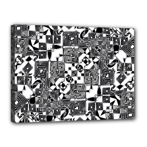 Black And White Geometric Print Canvas 16  X 12  (stretched) by dflcprintsclothing