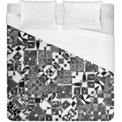 Black And White Geometric Print Duvet Cover (king Size) by dflcprintsclothing