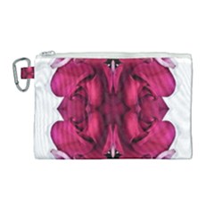 Diagonal Magenta Bouquet Canvas Cosmetic Bag (large) by kaleidomarblingart