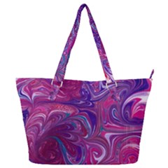 Painted Feathers Full Print Shoulder Bag by kaleidomarblingart