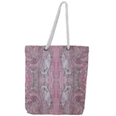 Pink Arabesque Full Print Rope Handle Tote (large)