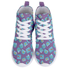 Aquarium With Fish And Sparkles Women s Lightweight High Top Sneakers by SychEva