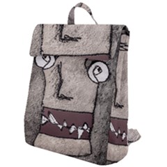 Sketchy Style Head Creepy Mask Drawing Flap Top Backpack by dflcprintsclothing