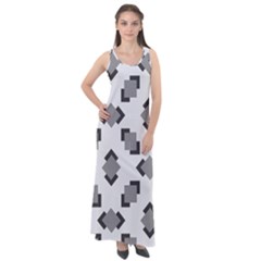 Black White Minimal Art Sleeveless Velour Maxi Dress by designsbymallika