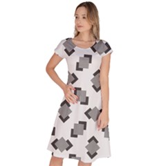 Black White Minimal Art Classic Short Sleeve Dress by designsbymallika