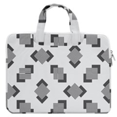 Black White Minimal Art Macbook Pro Double Pocket Laptop Bag by designsbymallika
