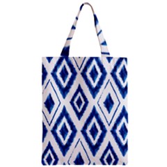 Blue Diamond Pattern Zipper Classic Tote Bag by designsbymallika