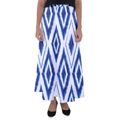 Blue Diamond Pattern Flared Maxi Skirt by designsbymallika