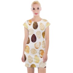 Golden Egg Easter Cap Sleeve Bodycon Dress by designsbymallika