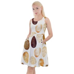 Golden Egg Easter Knee Length Skater Dress With Pockets by designsbymallika