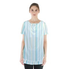 Green Stripes Skirt Hem Sports Top