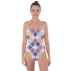 Ethnic Print Multicolor Tie Back One Piece Swimsuit by designsbymallika