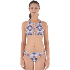 Ethnic Print Multicolor Perfectly Cut Out Bikini Set by designsbymallika