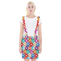 Hexagonal Color Pattern Braces Suspender Skirt by designsbymallika