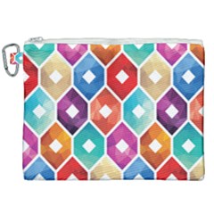 Hexagonal Color Pattern Canvas Cosmetic Bag (xxl)