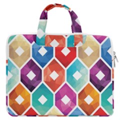 Hexagonal Color Pattern Macbook Pro Double Pocket Laptop Bag by designsbymallika