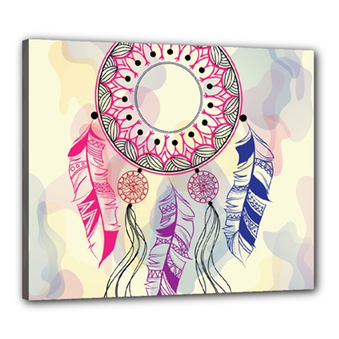 Boho Dreamcatcher Love Canvas 24  X 20  (stretched) by designsbymallika