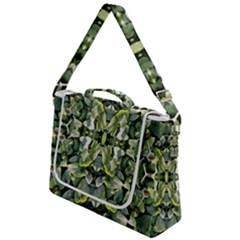 Frosted Green Leaves Repeats Box Up Messenger Bag by kaleidomarblingart