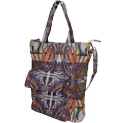 Mixed Media Symmetry Shoulder Tote Bag by kaleidomarblingart