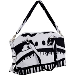 Creepy Monster Black And White Close Up Drawing Canvas Crossbody Bag