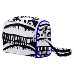 Creepy Monster Black And White Close Up Drawing Satchel Shoulder Bag