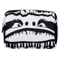 Creepy Monster Black And White Close Up Drawing Make Up Pouch (medium)
