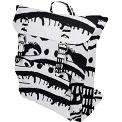 Creepy Monster Black And White Close Up Drawing Buckle Up Backpack